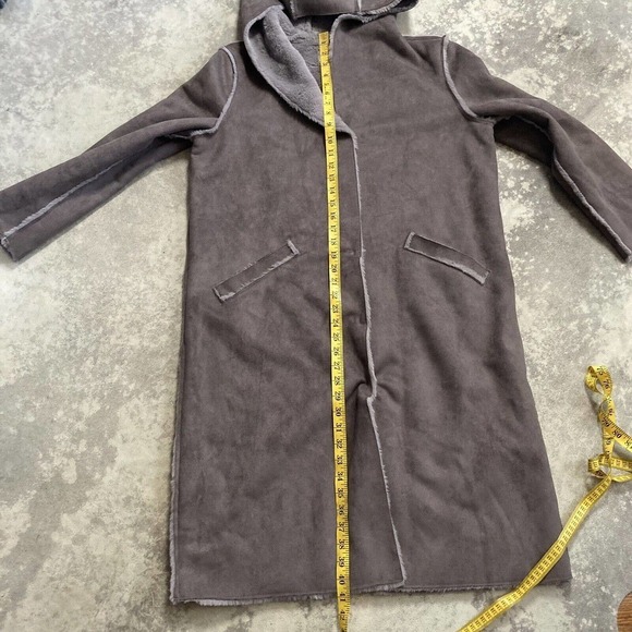 The Republic Faux Suede Hooded‎ Mid Length Coat Lilac Purple Size Medium - Picture 7 of 10